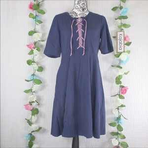 MAEVE Navy Lace Up Dress NWT Size Medium